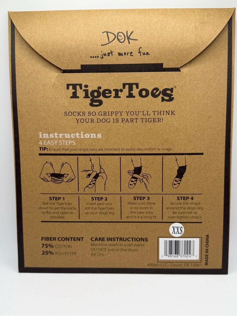 DOK TigerToes XXS Dog Grip Socks Set of 4 NWT Small Senior Dogs